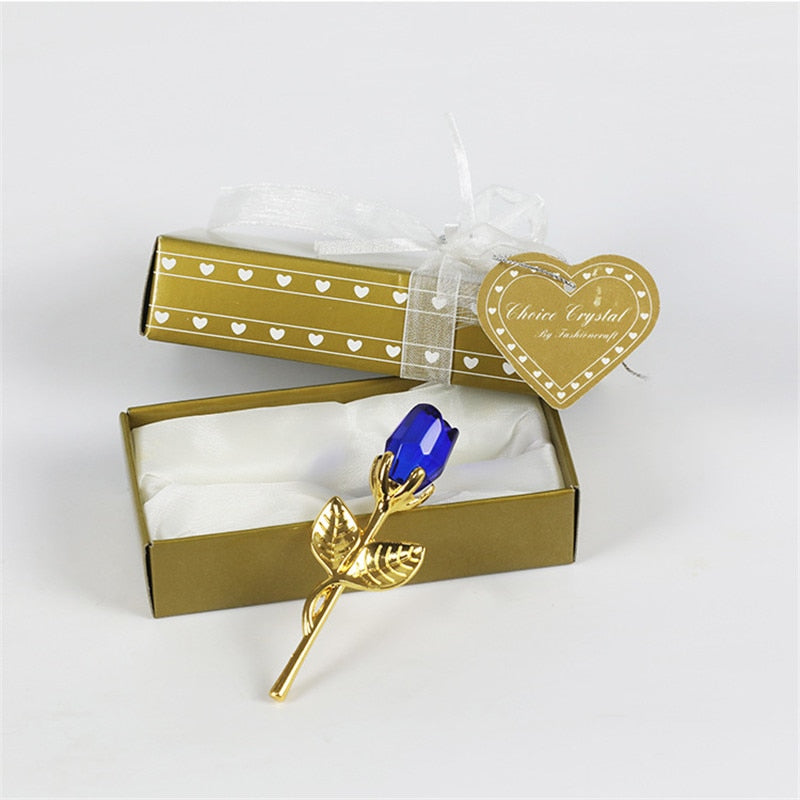 Peris Gems blue gold-box Glass Rose Flower with Box | Silver Gold Romantic Gift SHEIN Amazon Temu