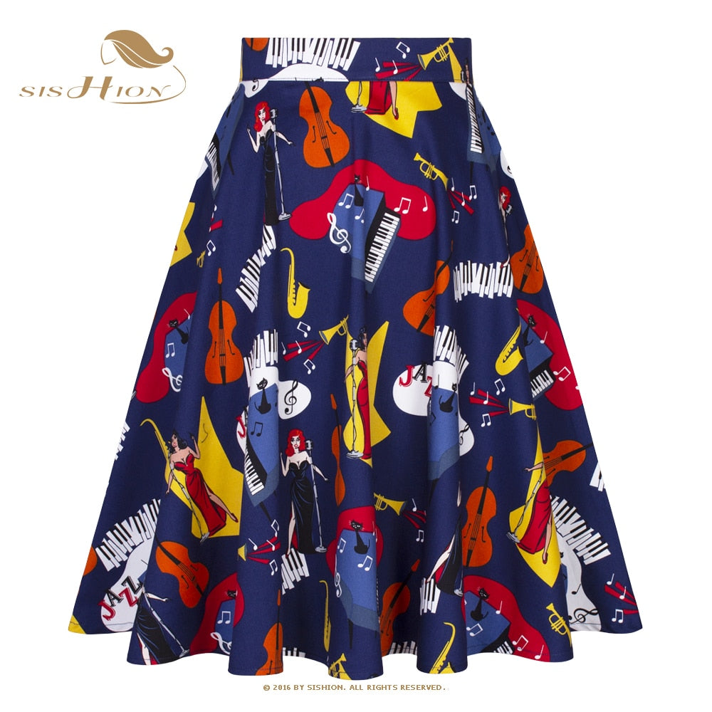 Peris Gems Blue Jaz Concert / S Cotton Midi Skirt Collection for Women | Floral Polka Dot Skirts SHEIN Amazon Temu
