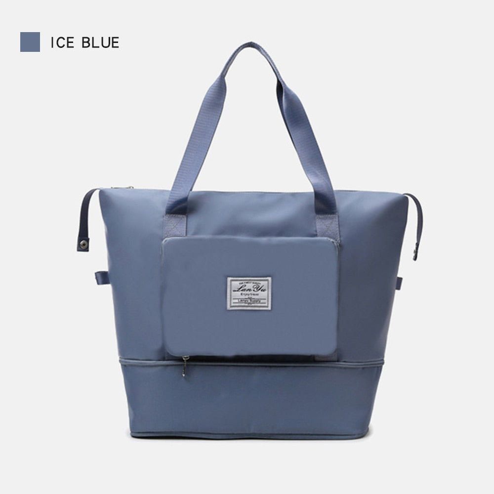 Peris Gems blue Ladies Foldable Travel Bag | Handheld Large Capacity Expandable Bag SHEIN Amazon Temu