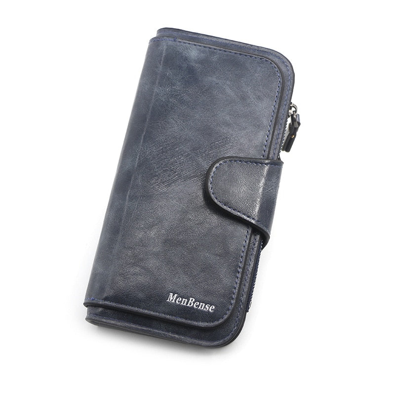 Peris Gems blue Leather Tri-Fold Long Wallet for Women | Coin Purses SHEIN Amazon Temu