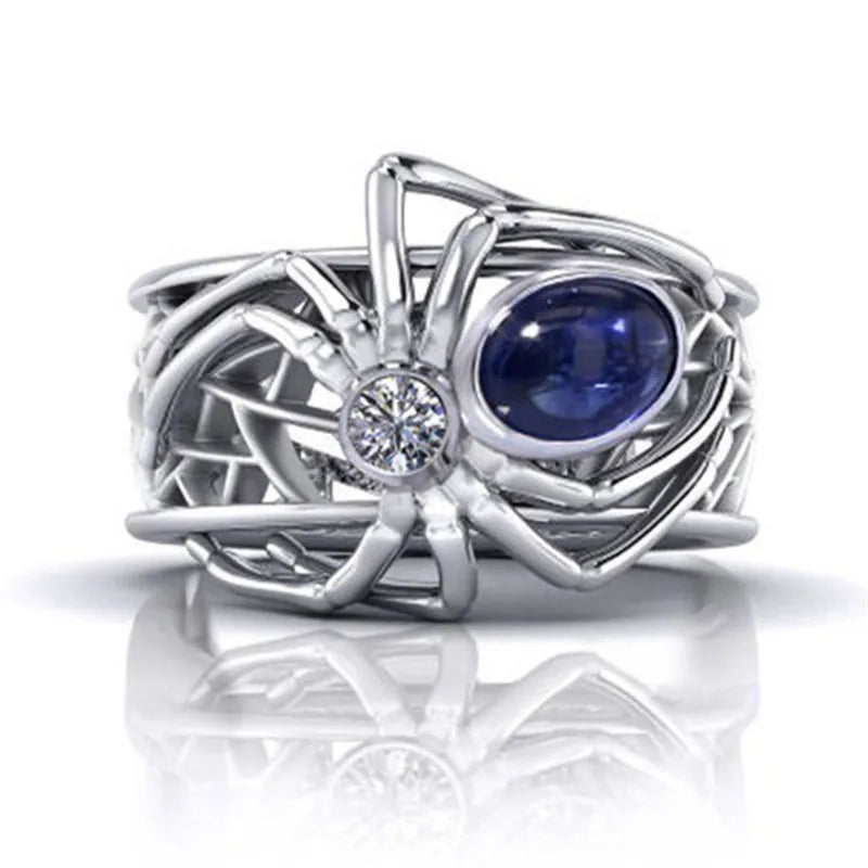 Peris Gems Blue Opal Diamond Big Spider Rings Unisex SHEIN Amazon Temu