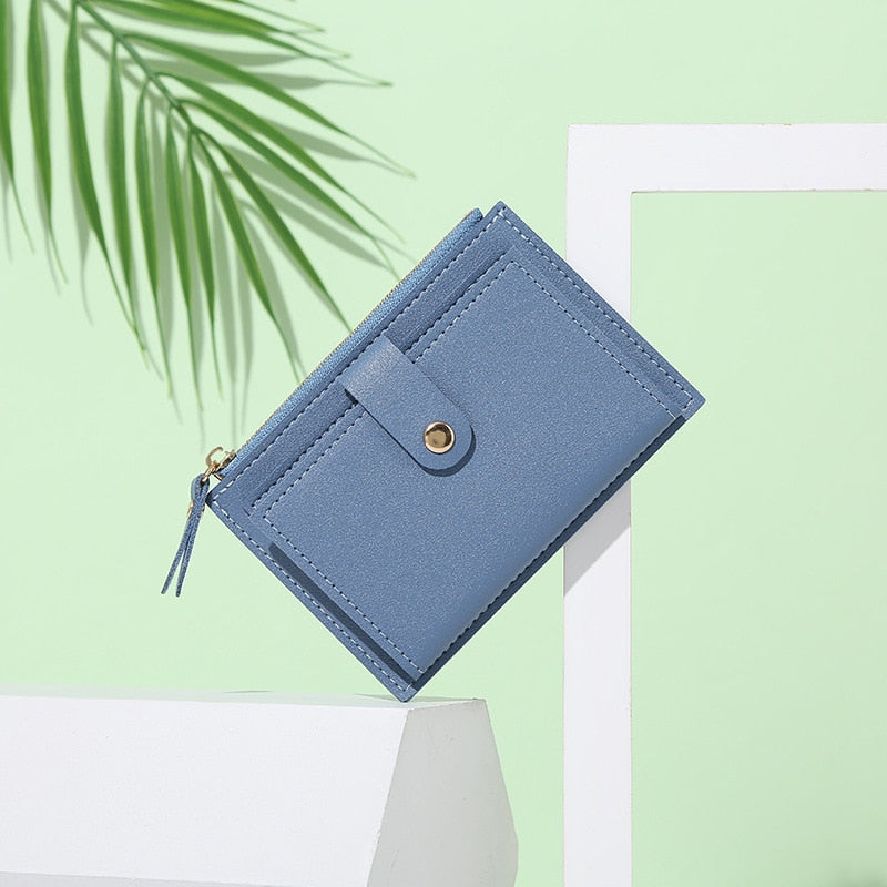 Peris Gems Blue PU Leather Mini Slim Wallets for Women | Zipper Hasp Card Wallet PU Leather Mini Slim Wallets for Women | Hasp Card Wallet SHEIN Amazon Temu