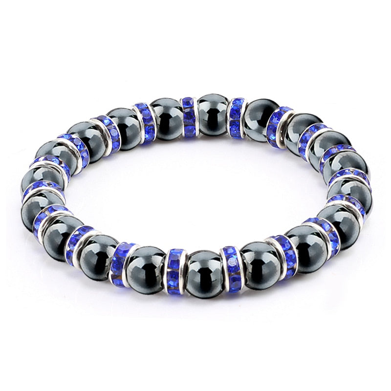 Peris Gems Blue S Natural Hematite Beads Bracelets Unisex | Health Protection Silver Charm Bracelets SHEIN Amazon Temu