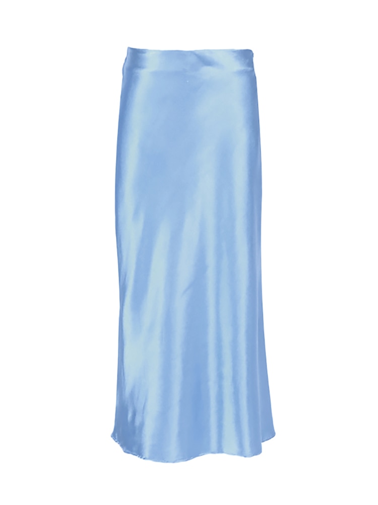 Peris Gems Blue / S Solid Satin Silk Skirt for Women | High Waisted Summer Long Satin Elegant Skirt SHEIN Amazon Temu