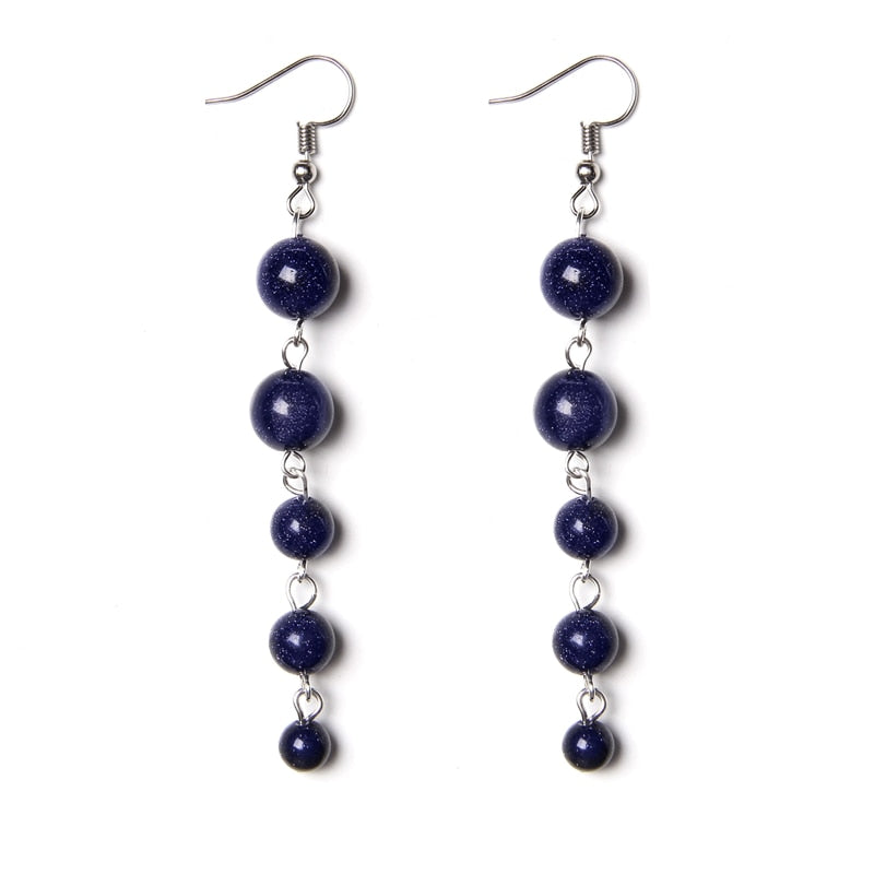 Peris Gems Blue Sandstone Rainbow 7 Chakra Stone Tassel Earrings for Women SHEIN Amazon Temu