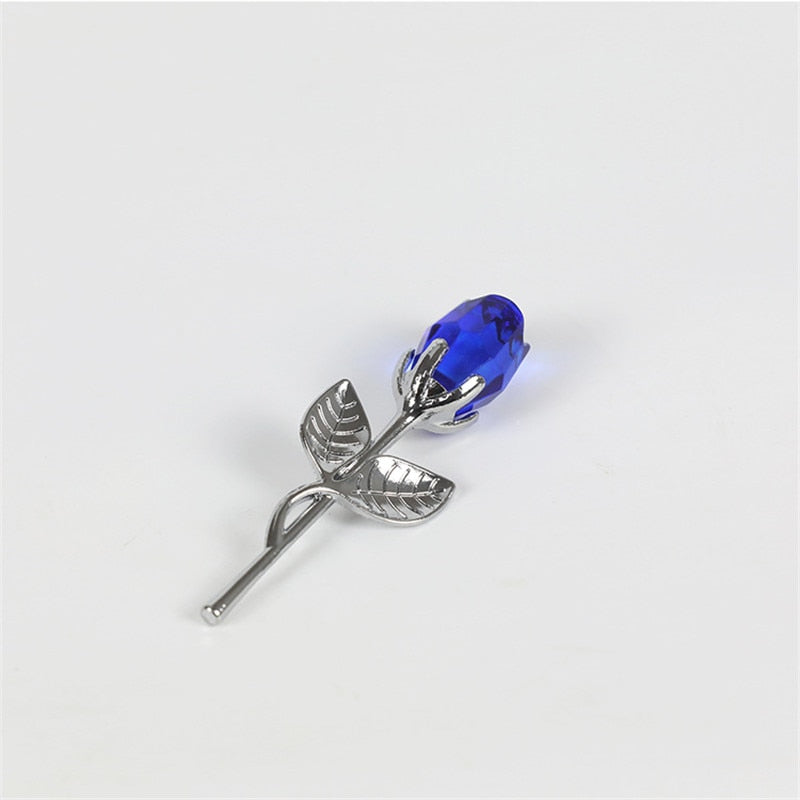 Peris Gems blue silver flower Glass Rose Flower with Box | Silver Gold Romantic Gift SHEIN Amazon Temu