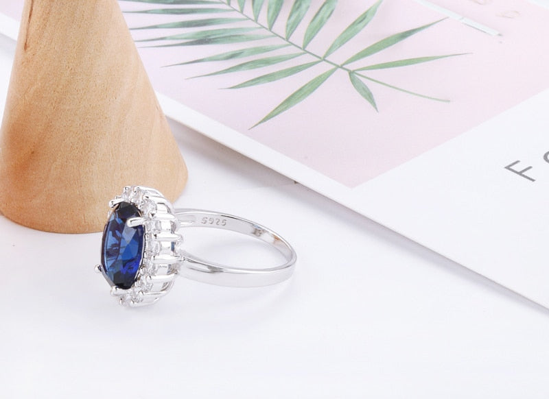 Peris Gems Blue Silver Sapphire Ring for Women | Silver Aquamarine Engagement Ring for Women SHEIN Amazon Temu