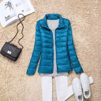 Peris Gems blue Stand / M Ultra-Light Puff Parka Jackets for Women | Solid Slim Jacket SHEIN Amazon Temu