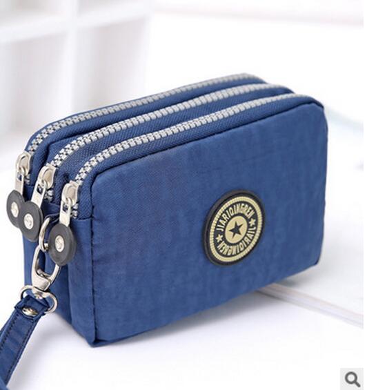 Peris Gems blue Triple Zipper Canvas Wallet Bag for Women | Big Capacity Bag SHEIN Amazon Temu