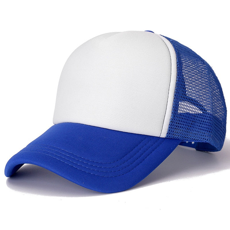 Peris Gems Blue White / 54cm-60cm Casual Plain Mesh Baseball Cap Unisex | Adjustable Snapback Hats Casual Plain Mesh Baseball Cap Unisex | Adjustable Hats SHEIN Amazon Temu