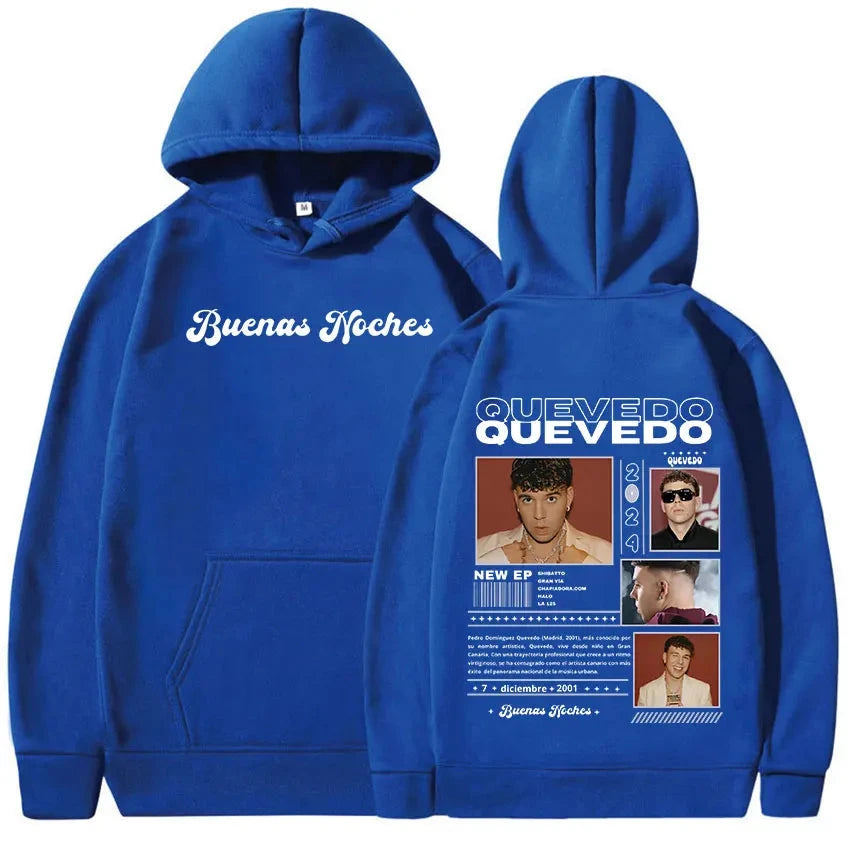 Peris Gems blue / XL Rapper QUEVEDO Tour 2024 Graphic hoodie Men&