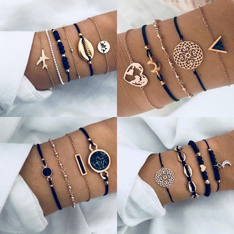 Peris Gems Bohemian Style 5pc Rope Charm Bracelet Sets for Women SHEIN Amazon Temu