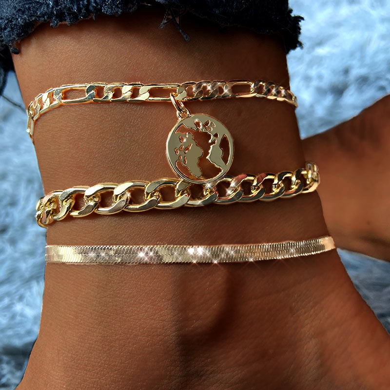 Peris Gems Boho 3pc Cuban Chain Silver Anklets for Women SHEIN Amazon Temu