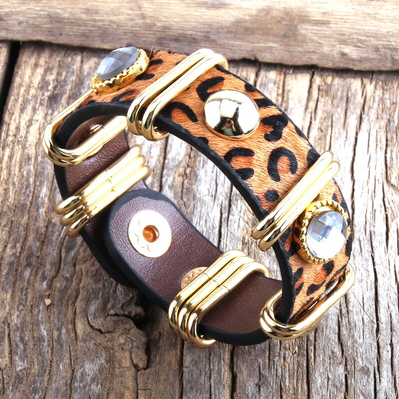 Peris Gems Boho Leopard Print Leather Bracelets for Women SHEIN Amazon Temu