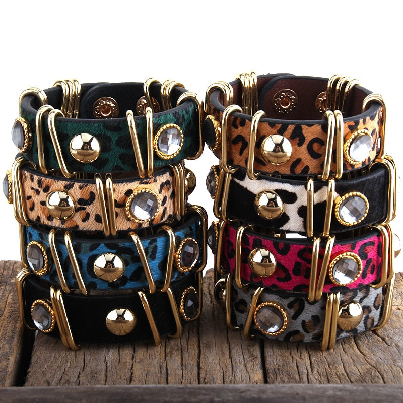 Peris Gems Boho Leopard Print Leather Bracelets for Women SHEIN Amazon Temu