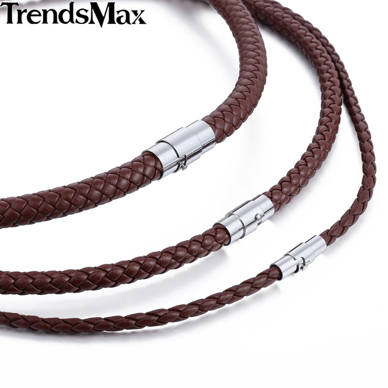 Peris Gems Braided Brown Leather Rope Chain Necklaces for Men SHEIN Amazon Temu