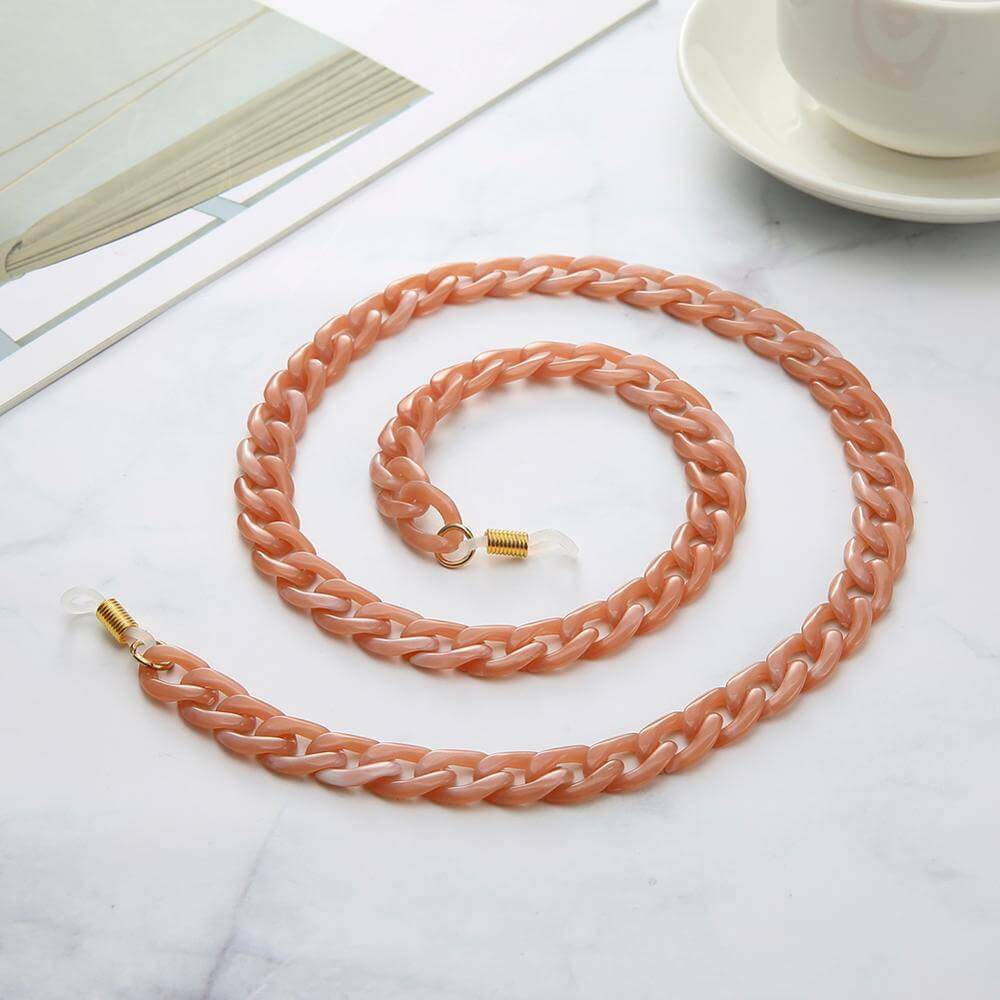 Peris Gems Brick-red-gold Acrylic Cuban Sunglasses Chain Cord Straps Unisex SHEIN Amazon Temu