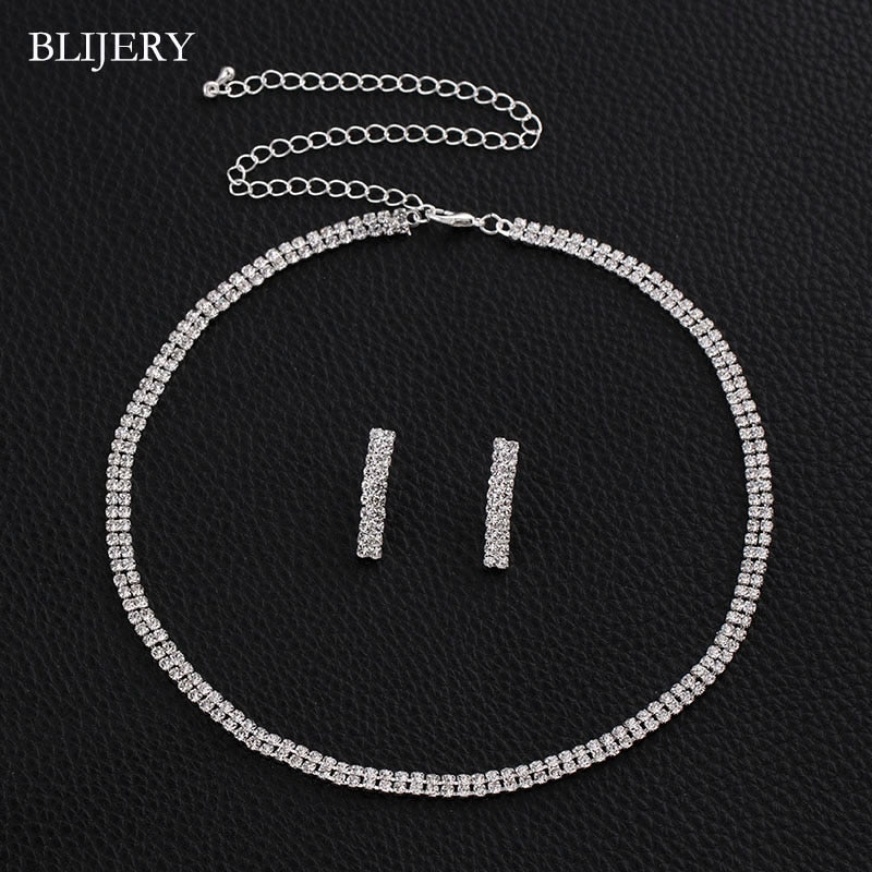 Peris Gems Bridesmaid Bridal Jewelry Set | Silver Diamond Necklace and Earrings Set for Women Bridesmaid Bridal Jewelry Set | Silver Diamond SHEIN Amazon Temu