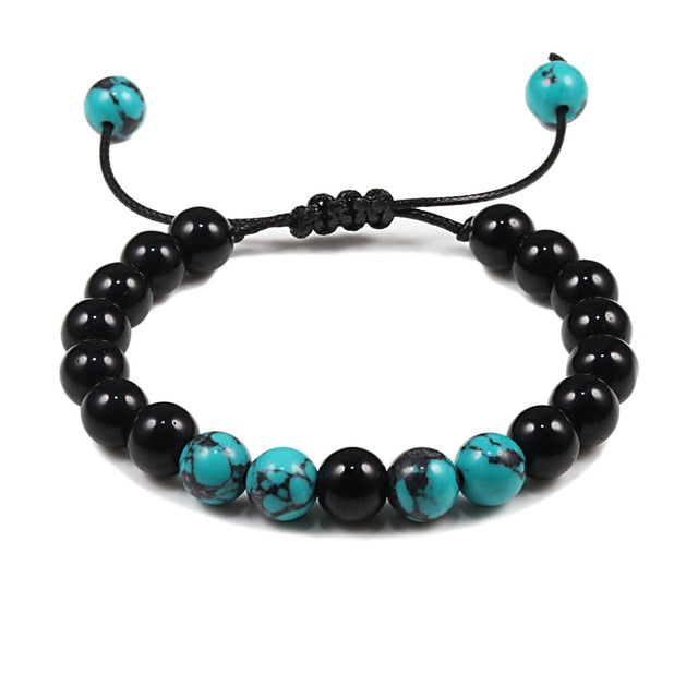 Peris Gems Bright Black Matte Black Lava Stone Bracelets | Braided Charm Beads Bracelet SHEIN Amazon Temu