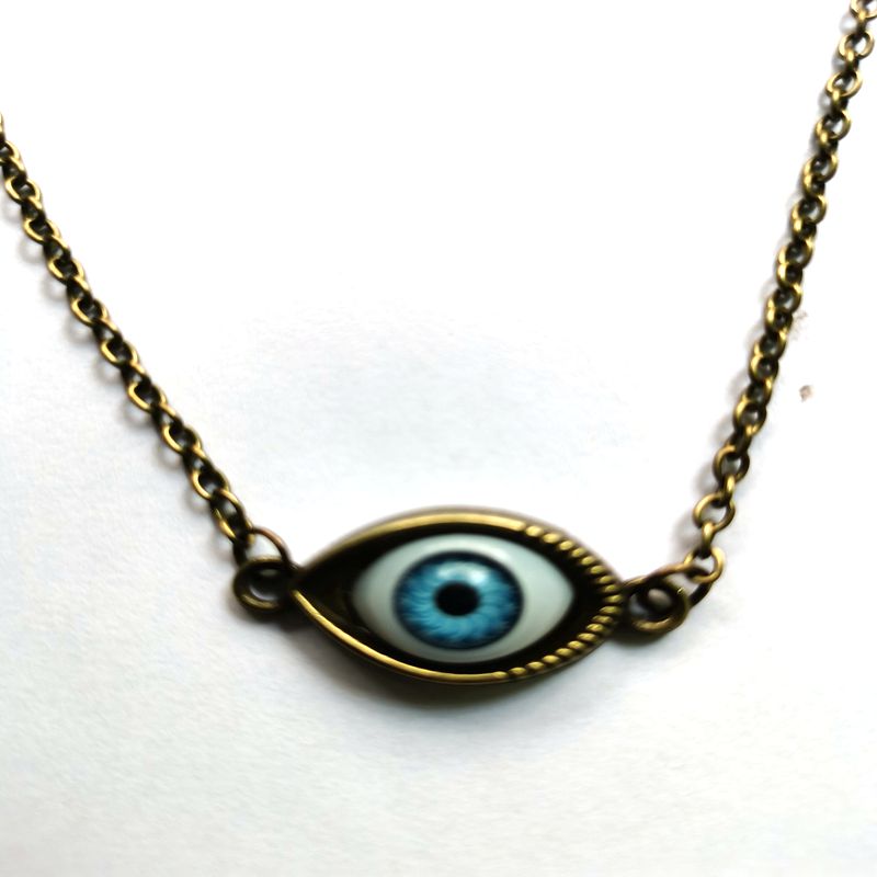 Peris Gems Bronze chain 1 Blue Evil Eye Choker Necklace for Women | Protective Necklaces Blue Evil Eye Choker Necklace for Women Protective Necklaces SHEIN Amazon Temu