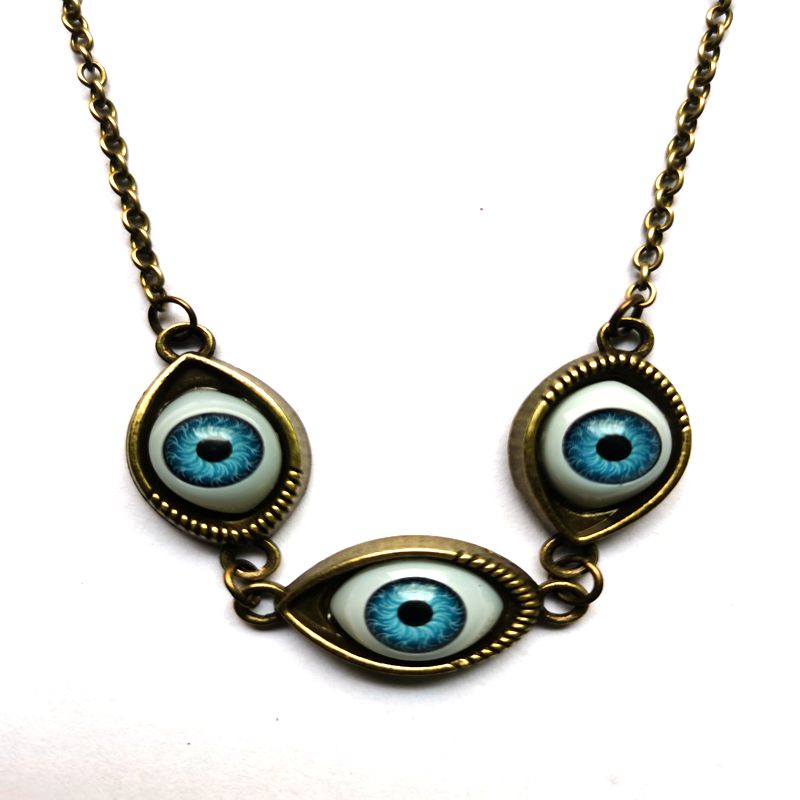 Peris Gems Bronze chain 3 Blue Evil Eye Choker Necklace for Women | Protective Necklaces Blue Evil Eye Choker Necklace for Women Protective Necklaces SHEIN Amazon Temu