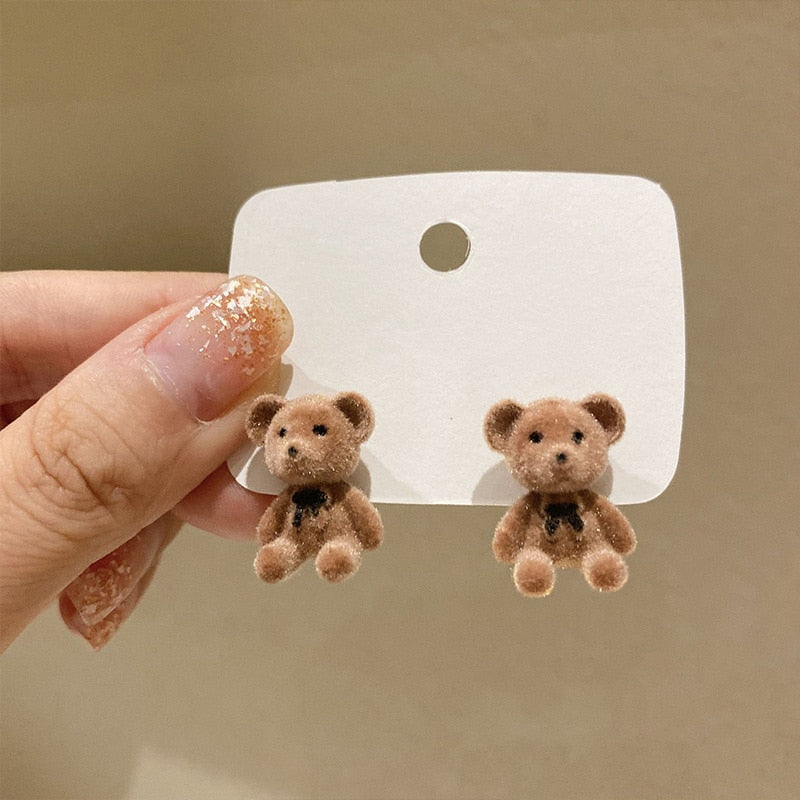 Peris Gems Brown Bear Velvet Rabbit Bear Stud Earrings for Women | Teddy Bear and Rabbit Earrings Velvet Rabbit Bear Stud Earrings for Women Teddy Bear Rabbit SHEIN Amazon Temu