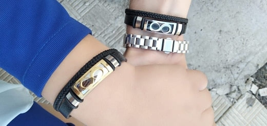 Peris Gems Brown Leather Infinity Bracelet Unisex | Stainless Cuff Bracelet Brown Leather Infinity Bracelet Unisex | Stainless Bracelet SHEIN Amazon Temu