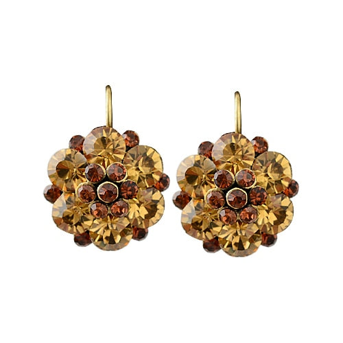 Peris Gems Brown Rhinestone Flower Clip On Earrings for Women | Silver Diamond Earrings Rhinestone Flower Clip On Earrings for Women Silver Earrings SHEIN Amazon Temu