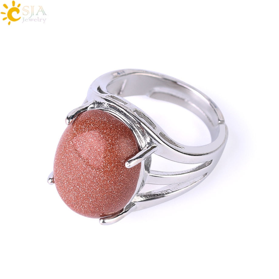 Peris Gems Brown Sand Oval Rieke Egg Shaped Natural Stone Adjustable Rings for Women Oval Rieke Egg Shaped Natural Stone Adjustable Rings Women SHEIN Amazon Temu