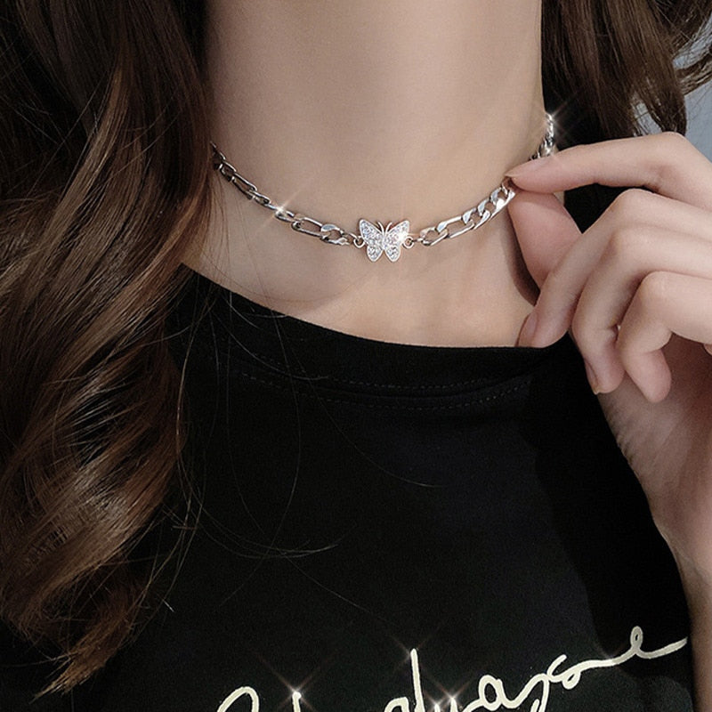 Peris Gems Butterfly Choker Black Pixel Heart Silver Necklace for Women SHEIN Amazon Temu
