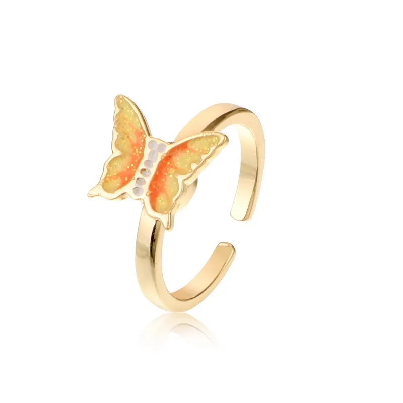 Peris Gems Butterfly Gold 10mm / resizable 10mm Anxiety Rings For Women Y2k Jewelry Rings Butterfly Daisy Bead Anti Stress Fidget Spinner Rings For Teens 2024 Aesthetic SHEIN Amazon Temu