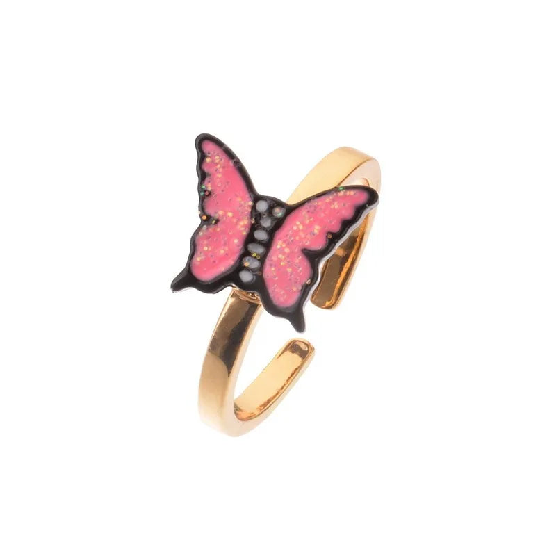 Peris Gems Butterfly Pink 10mm / resizable 10mm Anxiety Rings For Women Y2k Jewelry Rings Butterfly Daisy Bead Anti Stress Fidget Spinner Rings For Teens 2024 Aesthetic SHEIN Amazon Temu