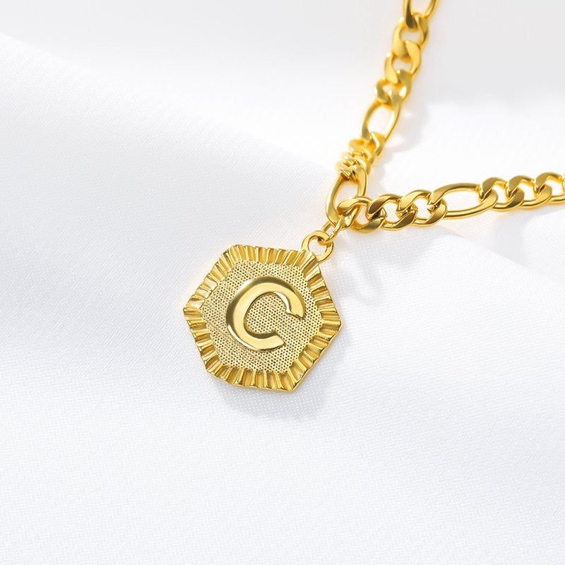 Peris Gems C Dainty A-Z Letter Hexagon Anklets Unisex | Gold Initial Letter Leg Chain Dainty A-Z Letter Hexagon Anklets Unisex Gold Initial Letter SHEIN Amazon Temu