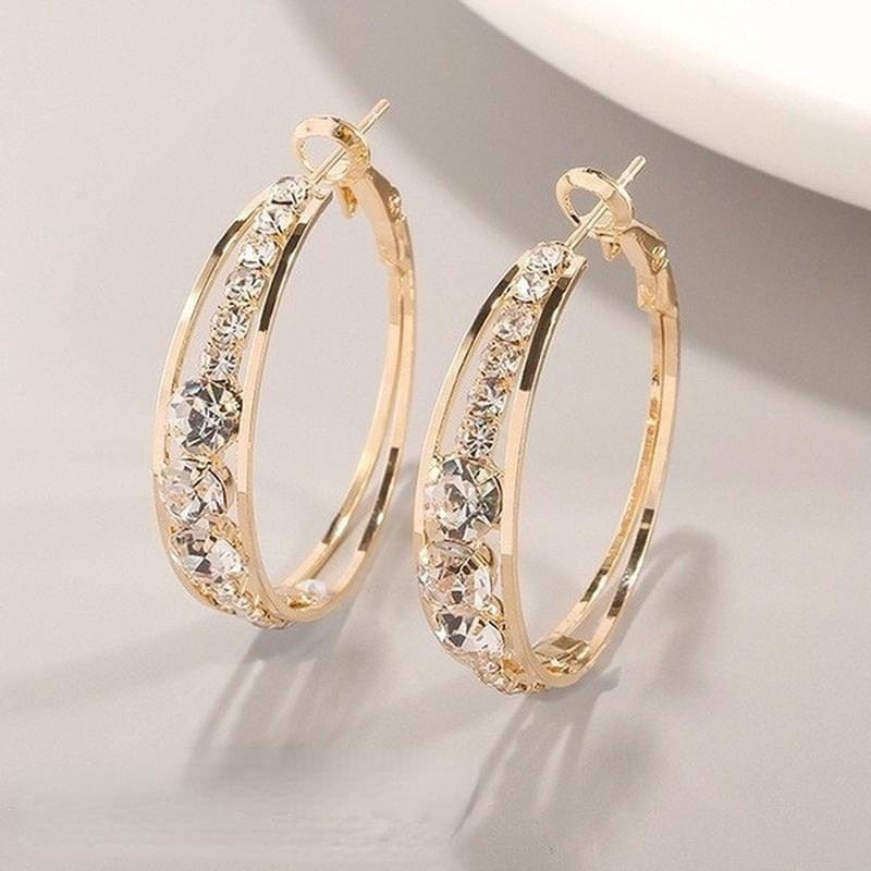 Peris Gems C-gold Diamond Silver Princess Earrings for Women | Gold Silver Hoop Stud Bridal Earrings SHEIN Amazon Temu