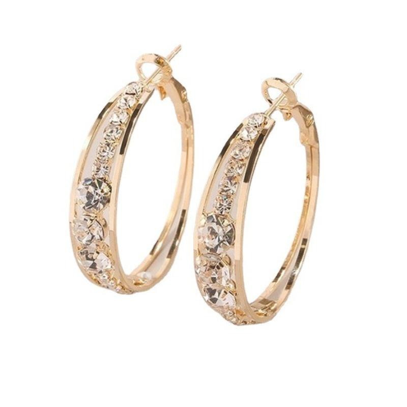 Peris Gems C-rose gold Diamond Silver Princess Earrings for Women | Gold Silver Hoop Stud Bridal Earrings Diamond Silver Princess Earrings for Women SHEIN Amazon Temu