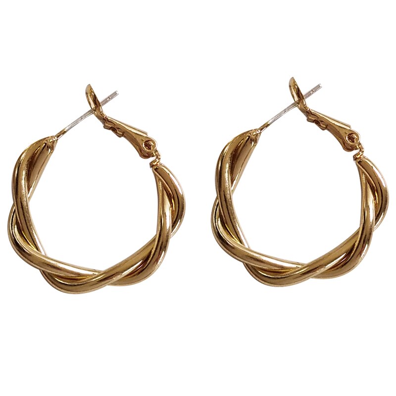 Peris Gems C Shaped Twisted Stud Earrings for Women | Round Retro Silver Gold Earrings for Women SHEIN Amazon Temu