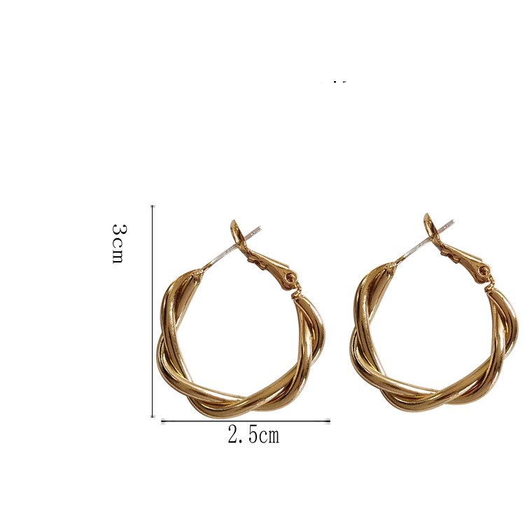 Peris Gems C Shaped Twisted Stud Earrings for Women | Round Retro Silver Gold Earrings for Women SHEIN Amazon Temu