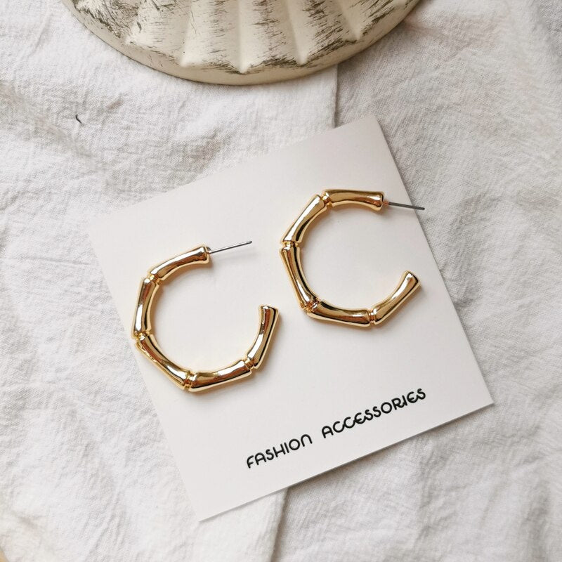 Peris Gems C Shaped Twisted Stud Earrings for Women | Round Retro Silver Gold Earrings for Women SHEIN Amazon Temu