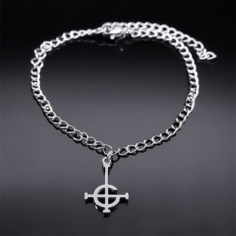 Peris Gems C18cm 5cm SR Stainless Silver Ghoul Cross Bracelets for Women SHEIN Amazon Temu