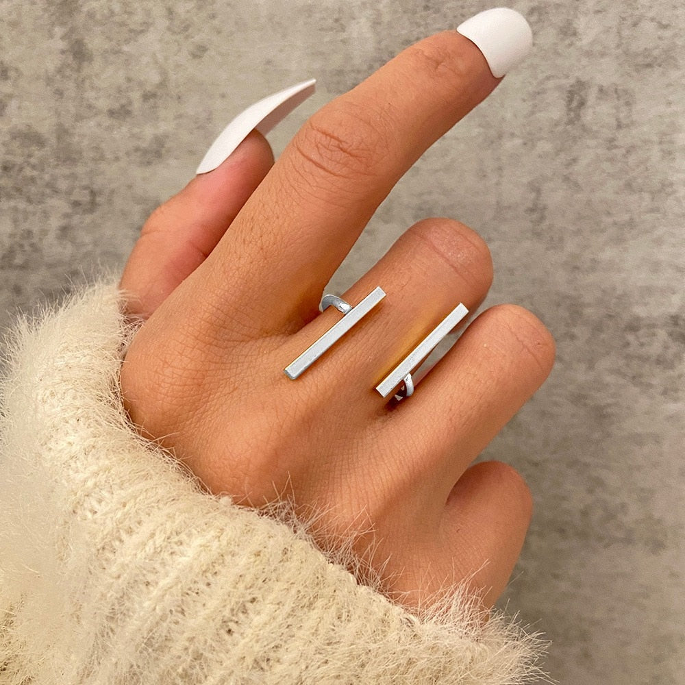 Peris Gems C2188 Tennis Gold Open Baguette Rings for Women | Gold Fashionable Rings for Women SHEIN Amazon Temu