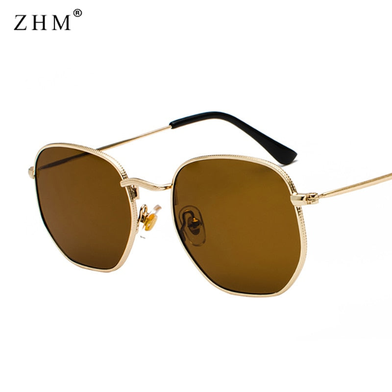 Peris Gems c5 Brown Square Metal Frame Pilot Sunglasses Unisex | Gold and Silver SHEIN Amazon Temu