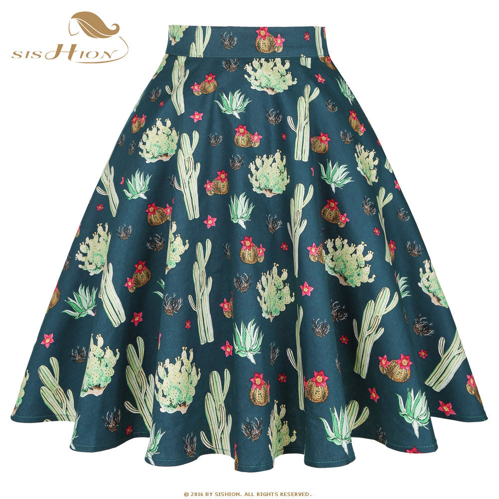 Peris Gems cactus / S Cotton Midi Skirt Collection for Women | Floral Polka Dot Skirts SHEIN Amazon Temu
