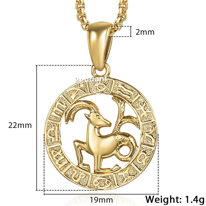 Peris Gems Capricorn / Pendant Only Gold Horoscope Animal Necklaces | Zodiac Pendant Necklace SHEIN Amazon Temu