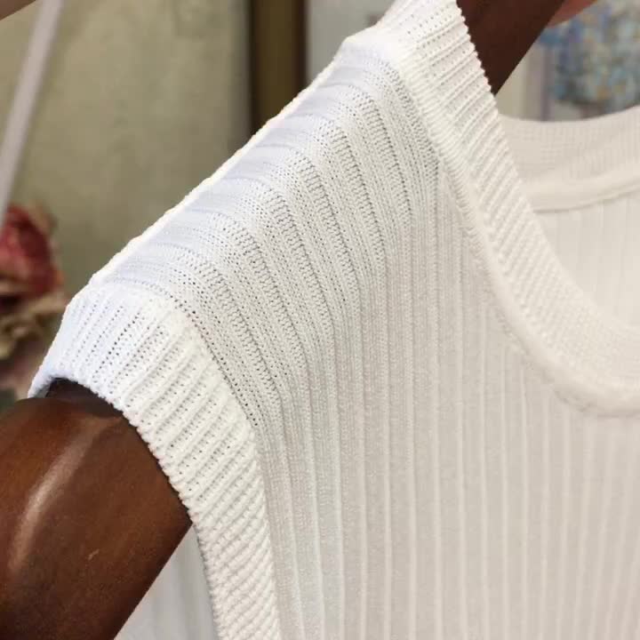 Peris Gems Casual Knitted Thin Sleeveless T-Shirt for Women SHEIN Amazon Temu