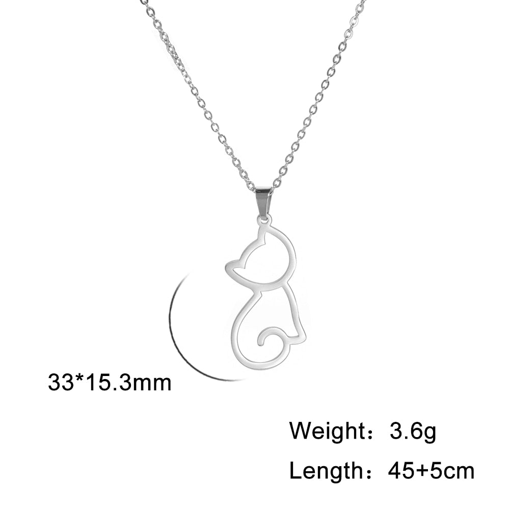 Peris Gems Cat A / 50cm Stainless Dog Shaped Pendant Necklace for Women SHEIN Amazon Temu