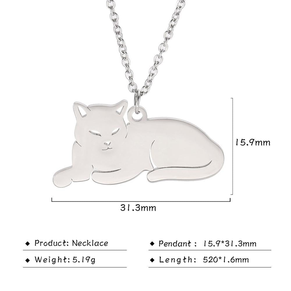 Peris Gems Cat B / 50cm Stainless Dog Shaped Pendant Necklace for Women SHEIN Amazon Temu