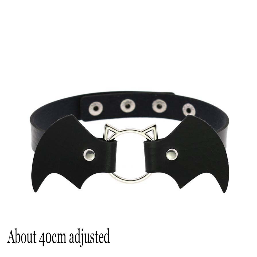 Peris Gems Cat Bat Gothic Harajuku PU Leather Collar Choker Necklaces for Women SHEIN Amazon Temu