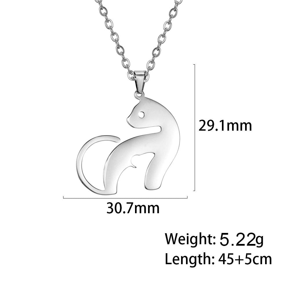 Peris Gems Cat Mouse / 50cm Stainless Dog Shaped Pendant Necklace for Women SHEIN Amazon Temu