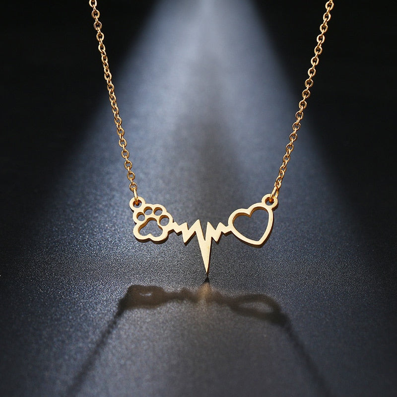Peris Gems Cat Paw and Heart Stainless Pendant Necklaces for Women SHEIN Amazon Temu