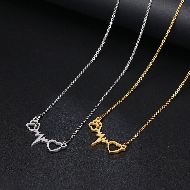 Peris Gems Cat Paw and Heart Stainless Pendant Necklaces for Women SHEIN Amazon Temu